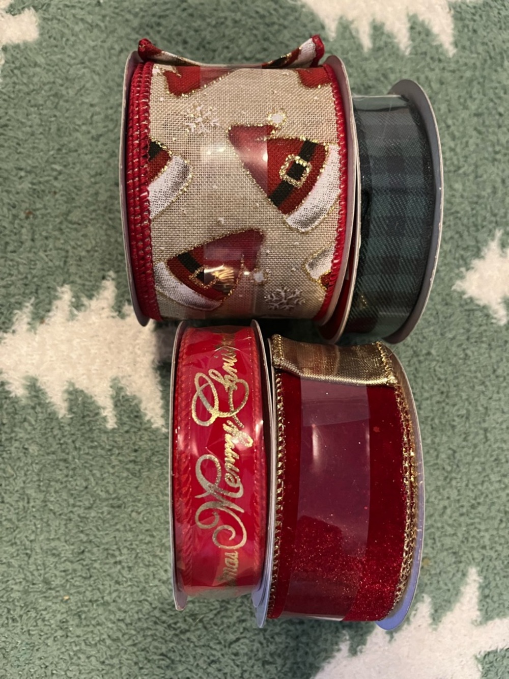 Celebrate It Red and Gold Christmas Ribbon Bundle